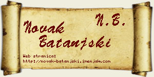 Novak Batanjski vizit kartica